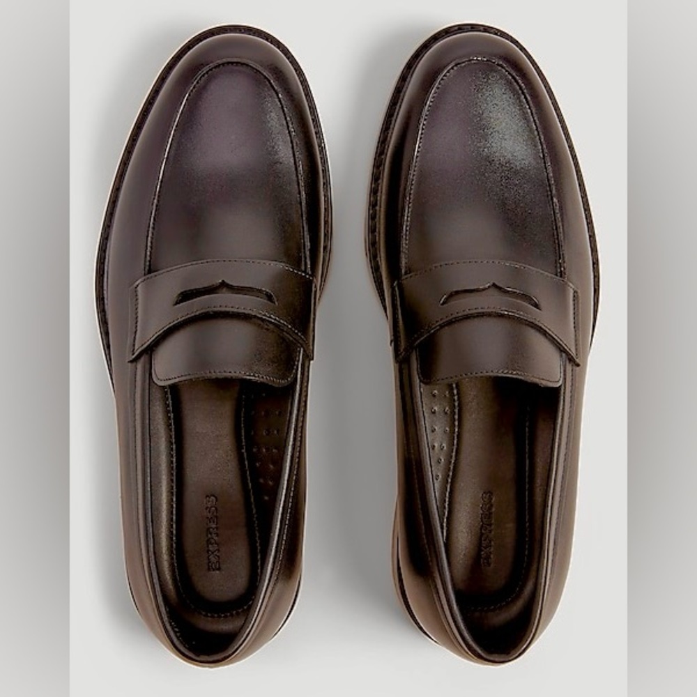 Classic Brown Leather Penny Loafers for Men